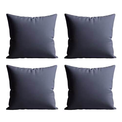 Snug City Pack of 4 Waterproof Outdoor Square Garden Patio Cushions with Removable Covers, Grey, W/D/H: 45 x 45 x 45 cm – 6