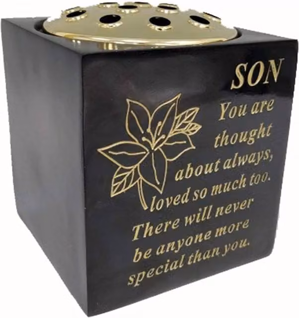 David Fischhoff Memorial Grave Rose Bowl in Black and Gold – 1