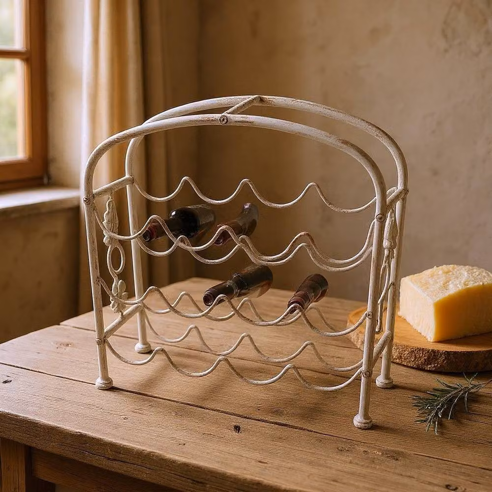 Minster 12 Bottle Wine Holder in Cast Iron, Beige, W/D/H: 40 x 15 x 40 cm – 2