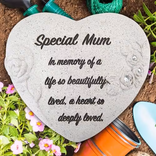 VFM e-Store Memorial Flower Pot Remembrance Ornament, Grey, W: 16 cm, D: 14 cm, H: 7 cm – 5