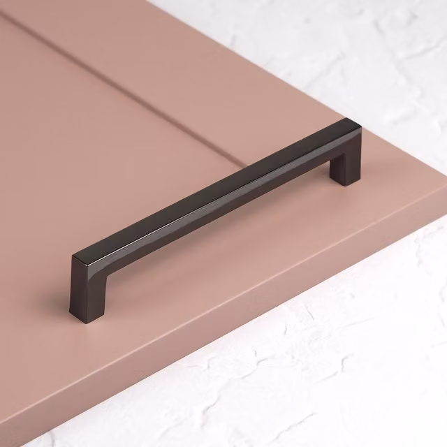 Polished Black Nickel Bar Cabinet Handle, 160mm