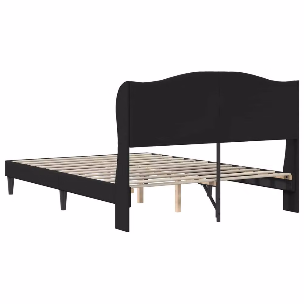 Berkfield Home Modern Upholstered Bed Frame with Headboard in Black Faux Leather W/D/H: 135 x 190 cm – 4