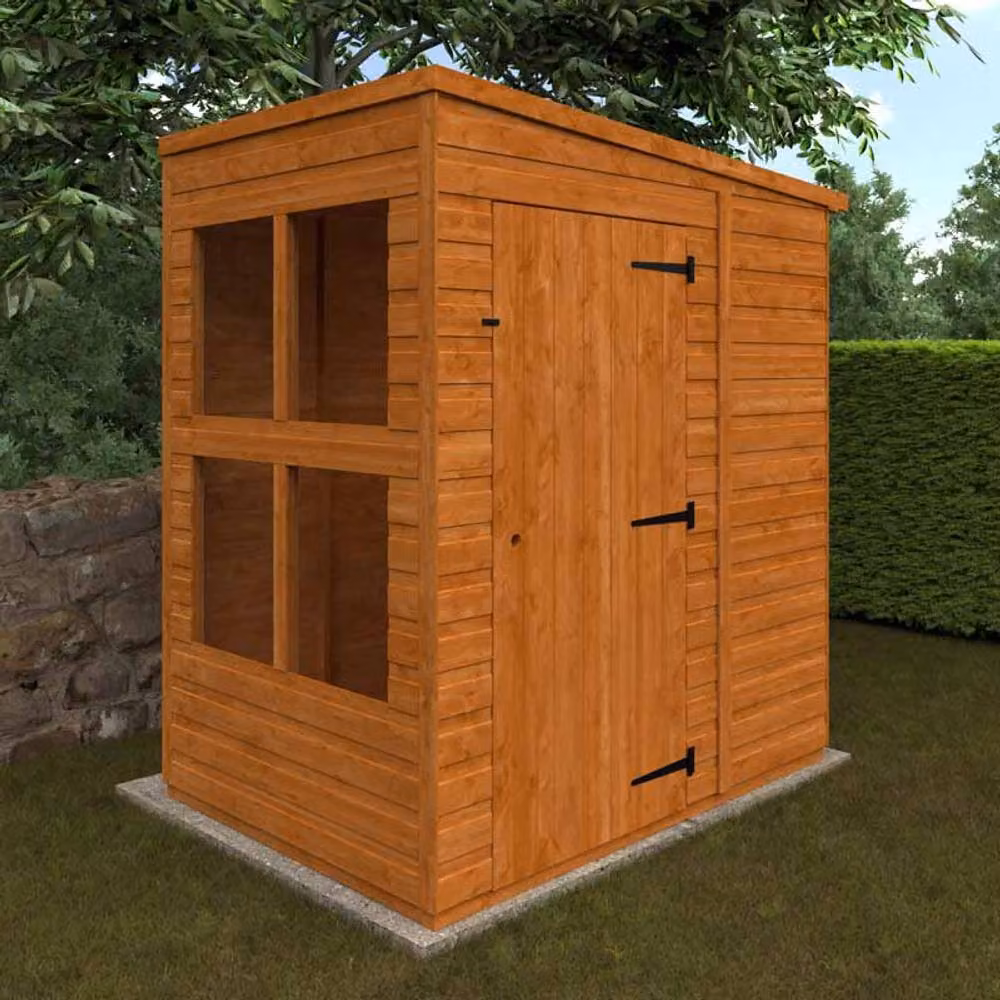 Buttercup Farm 4x6 Flex Pent Summerhouse Garden Sunroom in Burnt Orange and Grey, W/D/H: 120 x 180 x 203 cm – 2