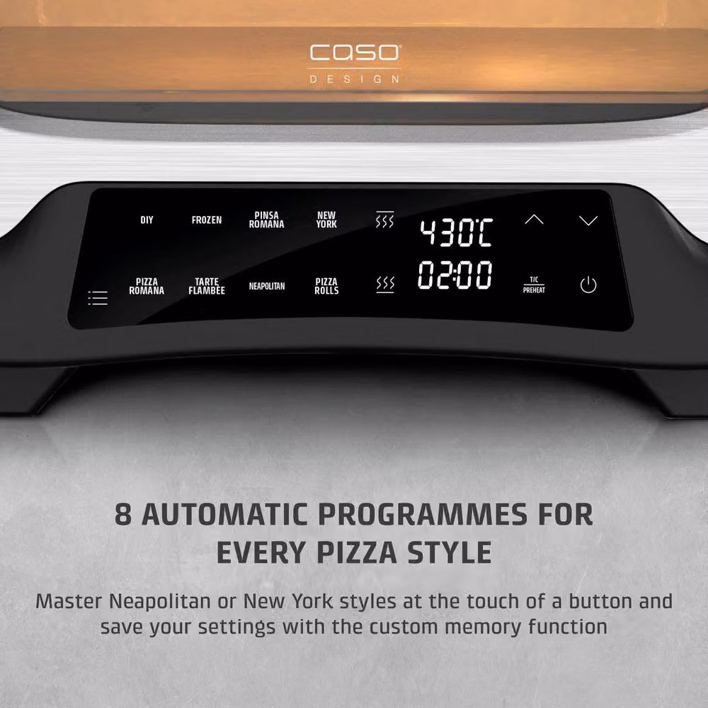 Caso Design PizzaChef 430° Electric Indoor Pizza Oven with Digital Display in Black – 3