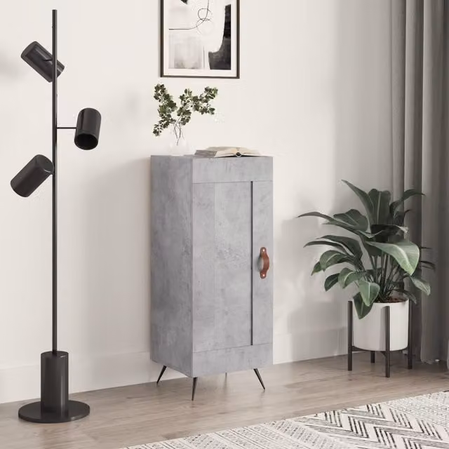 Berkfield Home Modern Sideboard in Concrete Grey, W/D/H: 34.5 x 34 x 90 cm – 1