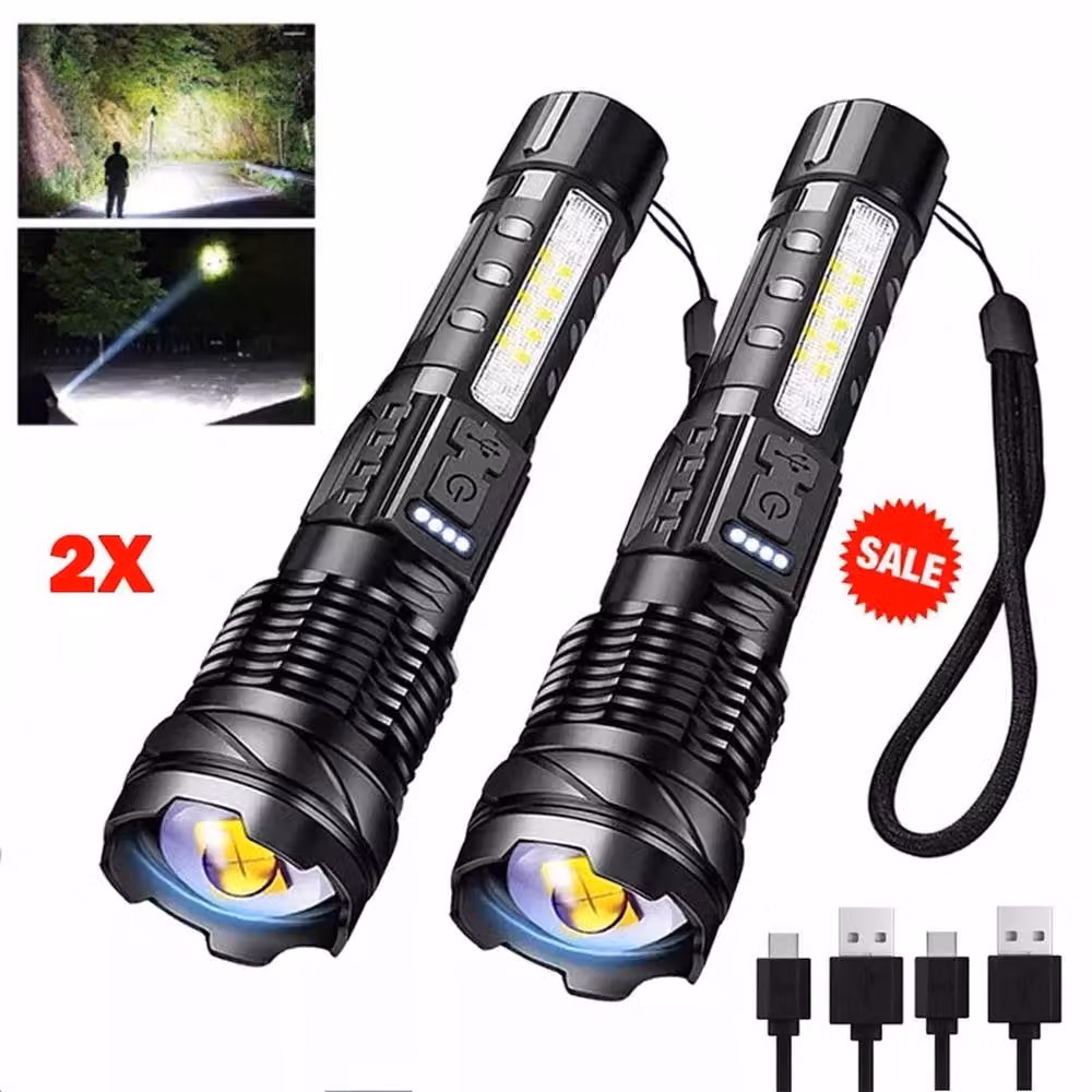 VOGREX Super Bright LED Flashlight Torch in Black – 3
