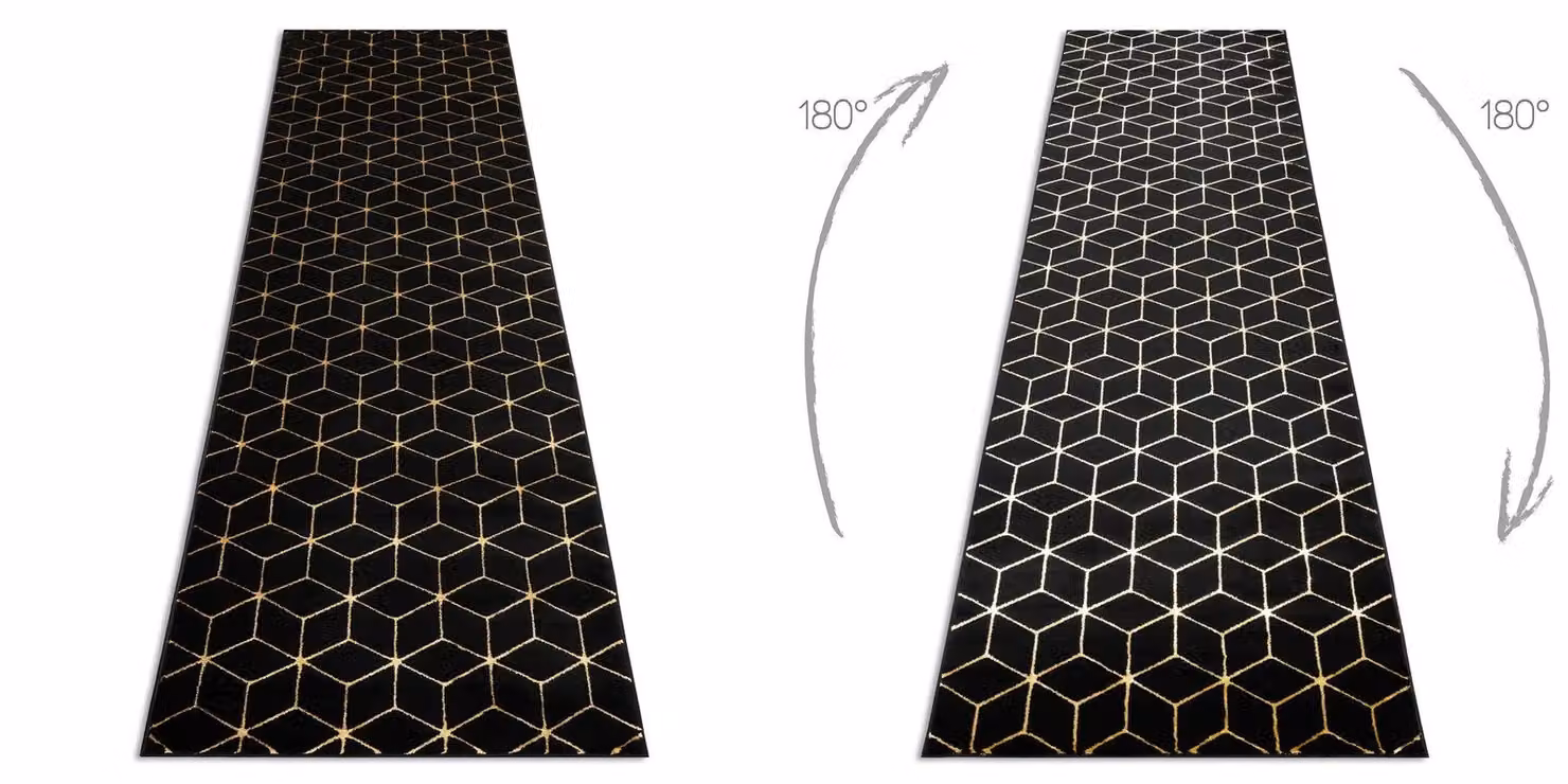 RugsX Gloss Runner in Black, W/D/H: 60 x 300 cm – 2