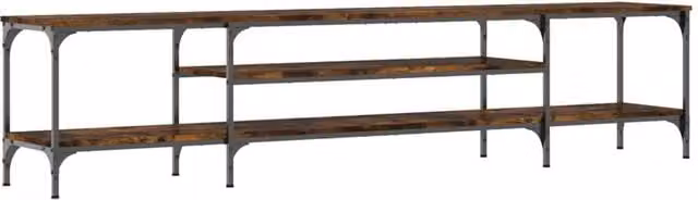 Berkfield Home Industrial TV Cabinet in Smoked Oak, W/D/H: 201 x 45 x 35 cm – 1