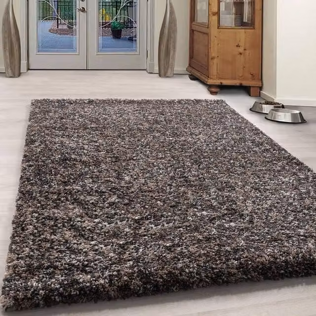 Bravich LTD Blended Shaggy Rug in Taupe and Multicolour, W: 160 cm, D: 230 cm