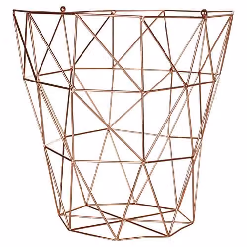 Orsina Copper Finish Mesh Metal Storage Basket for Kitchen, W/D/H: 31 x 31 x 31 cm