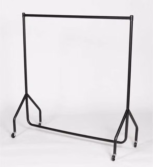 FORGEVIO Metal Garment Hanging Rack in Black, W: 152.4 cm, H: 121.92 cm, D: 50 cm