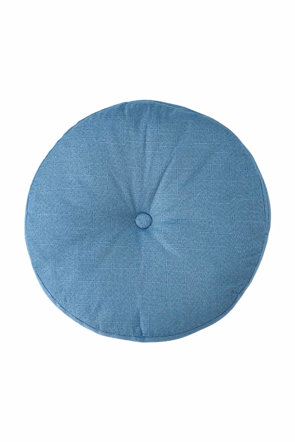 Living and Home Bohemian Style Round Linen Floor Cushion with Removable Cover in Blue – 5