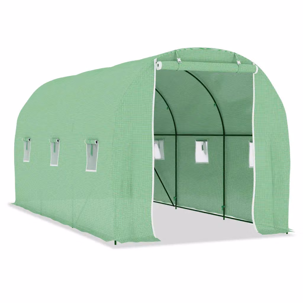 Berkfield Home Green Freestanding Greenhouse with Curved Roof and Galvanised Steel Frame, W/D/H: 4.5 x 2 x 2 m – 2