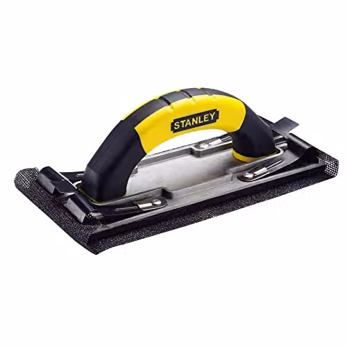 Stanley Flat Hand Sander with Improved Clip in Black and Yellow