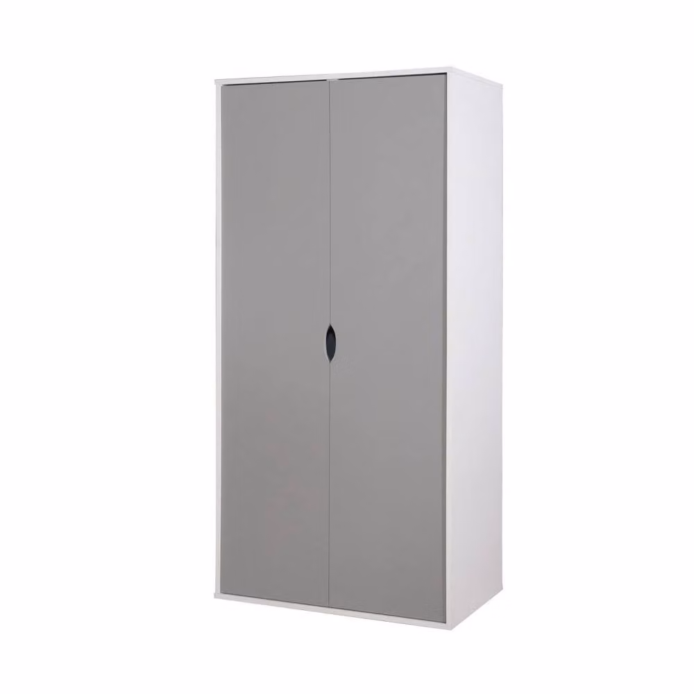 Timber Art Design Alton 2 Door Double Wardrobe in White with Soft Close Doors, H 165 x W 79 x D 46.5 cm – 2