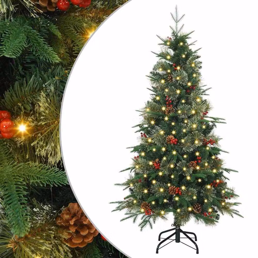 Berkfield Home Elegant Green Artificial Hinged Tabletop Christmas Tree, Height: 120 cm – 3