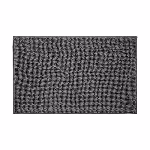 Allure Bath Fashions Chenille Microfibre Non Slip Bath Mat, Anthracite Grey, W: 60 cm, D: 90 cm – 1