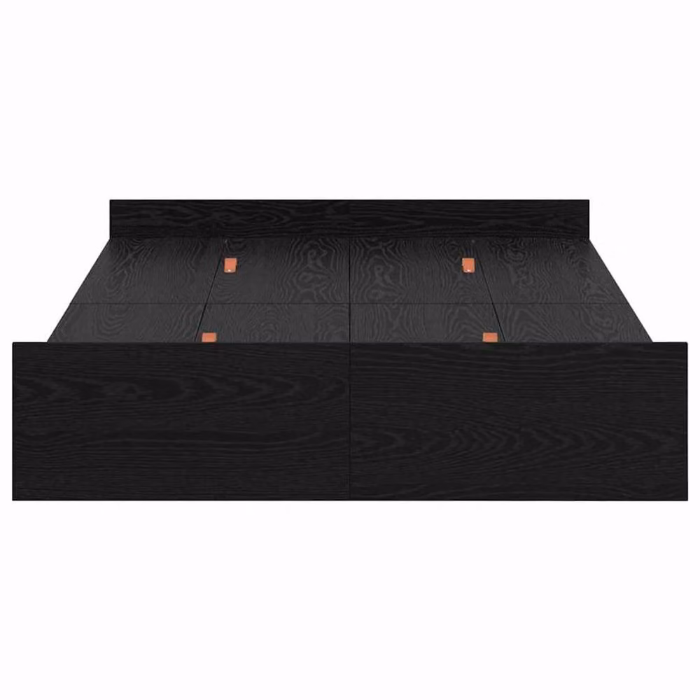 Berkfield Home Modern Storage Bed Frame in Black Oak, W/D/H: 120 x 190 cm – 4