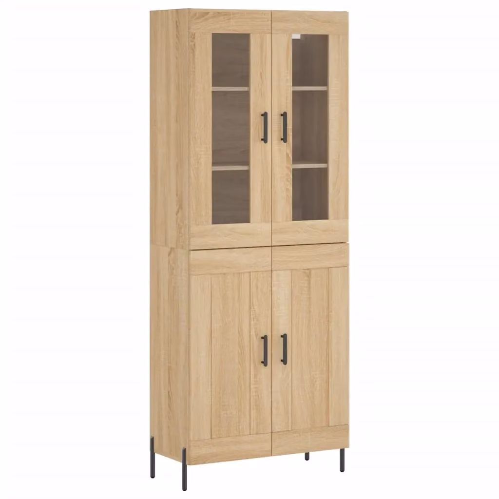 Berkfield Home Sonoma Oak Highboard in Brown, W/D/H: 69.5 x 34 x 180 cm – 2