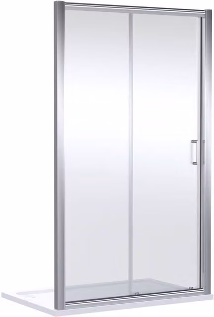 Balterley Ellenhall 8mm Glass Sliding Reversible Shower Door in Silver, W/D/H: 170 x 3.1 x 185 cm – 1