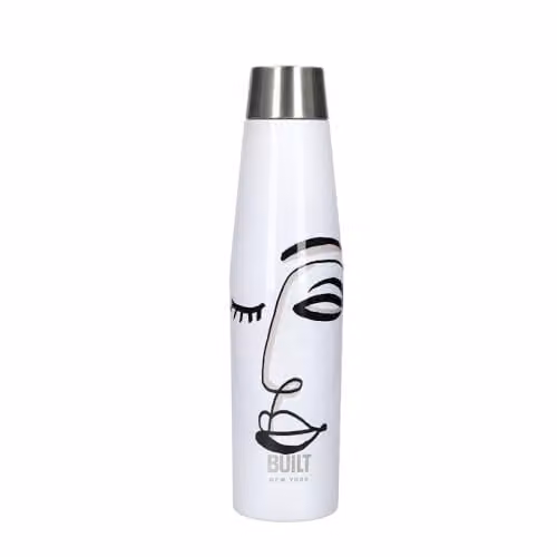 BUILT New York Apex Insulated Water Bottle with Perfect Seal Lid, Belle Vie Design, White and Multicolour, 336 ml