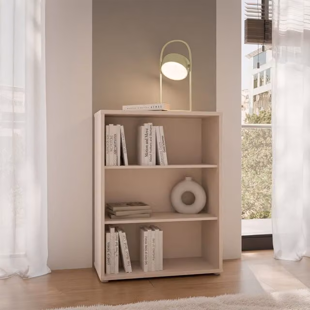 Furniture To Go Alice Springs Low Wide Bookcase with Open Shelving in Sand