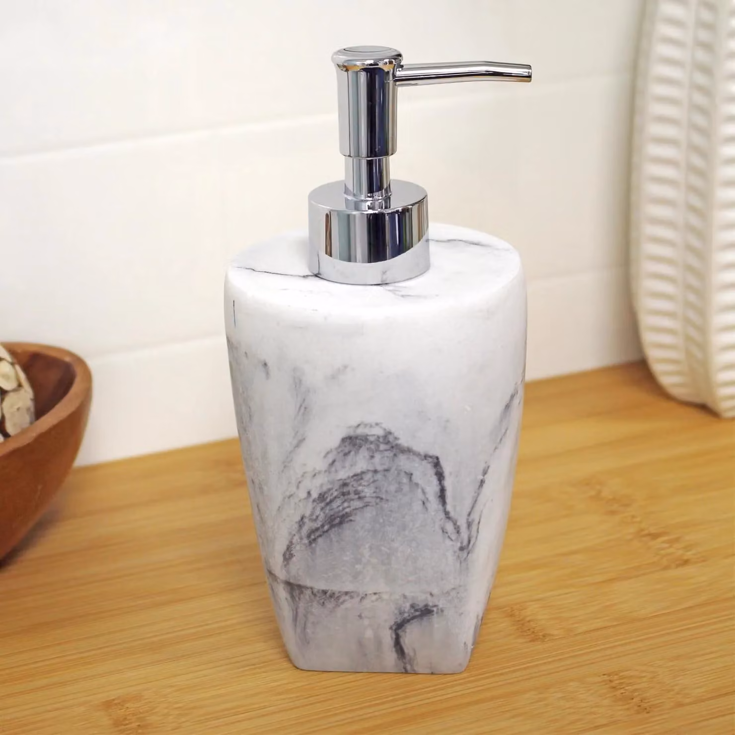 Showerdrape Octavia 7 Piece White Marble and Chrome Bathroom Accessory Set – 2
