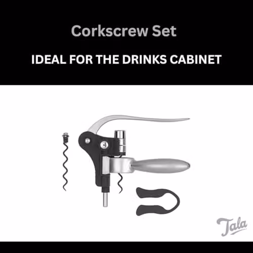 Tala Professional Black Metal Waiters Friend Corkscrew Set with Foil Cutter – 2