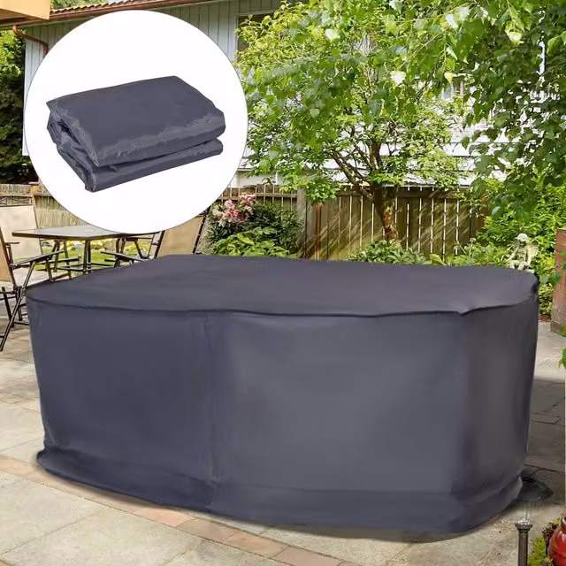 Outsunny Grey Waterproof Polyester Sofa Furniture Cover with Elastic Band – 1