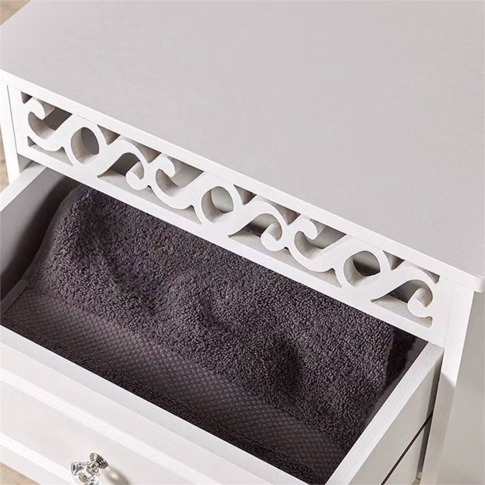 Nordara Geometric Design Solid Wood Multi Drawer Home Storage Chest in White – 3