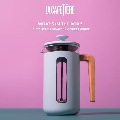La Cafetiere Pisa French Press Coffee and Tea Plunger, Blue, 0.955 l – 2