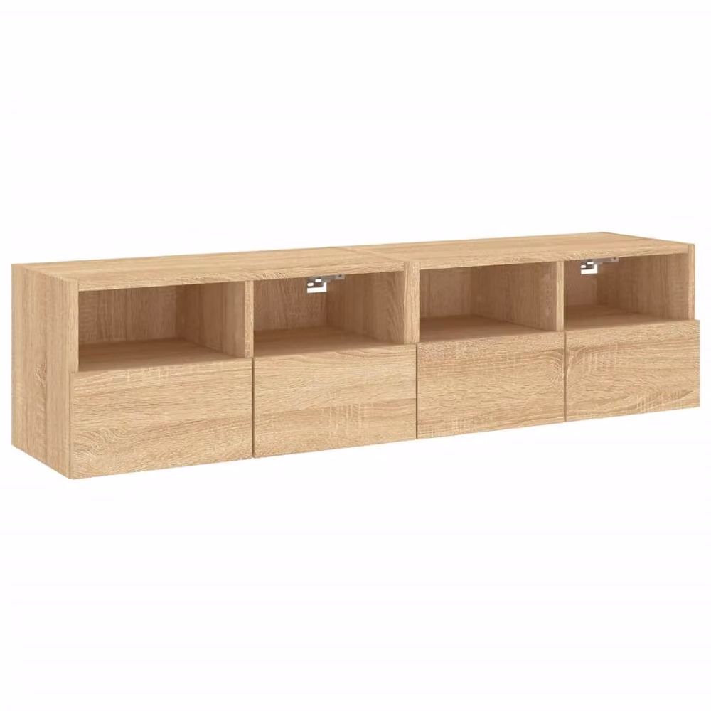 Berkfield Home Set of 2 Sonoma Oak TV Wall Cabinets in Light Brown, W/D/H: 60 x 30 x 30 cm – 2