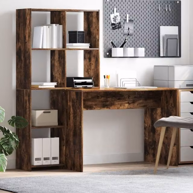 Berkfield Home Modern Smoked Oak Storage Shelf in Brown