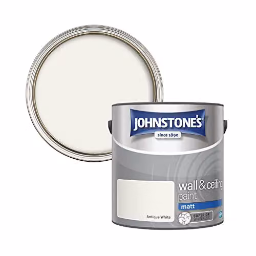 Johnstone's Matt Water Based Dispersion Paint in White, 2.5l – 2