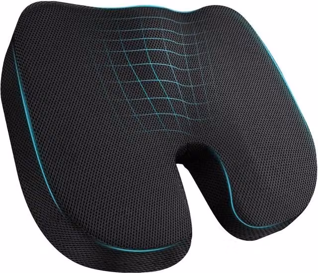 PAWNORA Orthopaedic U-Shaped Memory Foam Seat and Back Cushion Set in Black