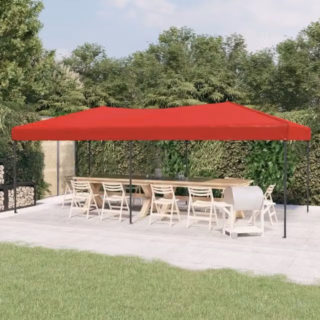 Berkfield Home Red and Silver Folding Party Tent W/D/H: 6 x 3 x 3 m – 1
