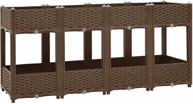 Berkfield Home Brown Polypropylene Raised Bed W/D/H: 160 x 40 x 71 cm