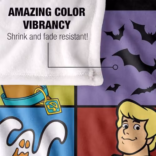LOGOVISION Scooby Doo Squares Silky Touch Super Soft Fleece Throw Blanket, Multicolour, W: 127 cm x D: 152.4 cm – 3