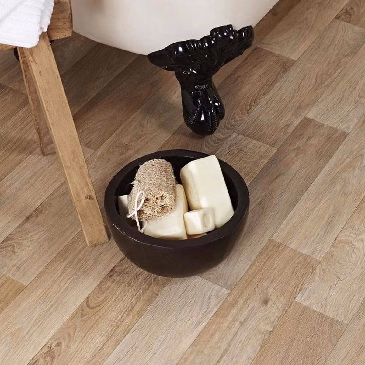 Vinyl Flooring UK Beige Wood Effect Cushion Backed Vinyl Flooring Sheet, W: 100 cm, L: 200 cm, Thickness: 0.28 cm – 2