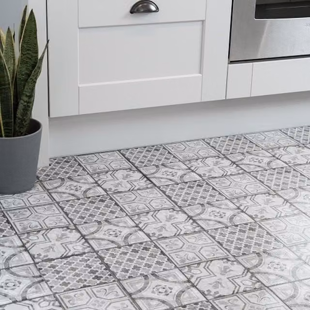 d-c-fix Moroccan Grey Geometric Self-Adhesive Vinyl Floor Tiles, 1sqm
