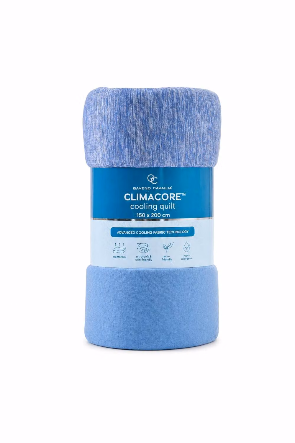 Dyzi Blue Cooling Summer Comforter, Breathable and Lightweight Hypoallergenic Quilt, W: 130 cm, L: 170 cm – 2