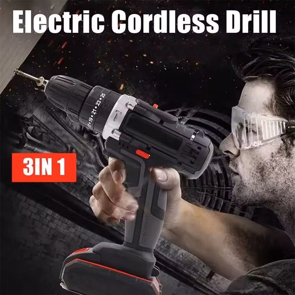 Kelvenix 48V Cordless Hammer Drill and Electric Impact Driver Set in Black – 4