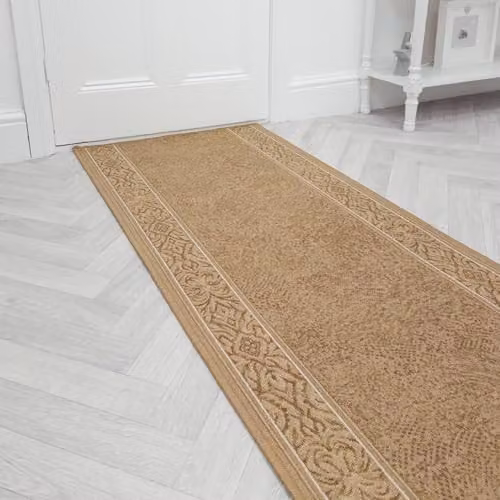 runrug Loop Pile Hallway Runner Rug in St Tropez Beige, W: 100 cm, L: 420 cm