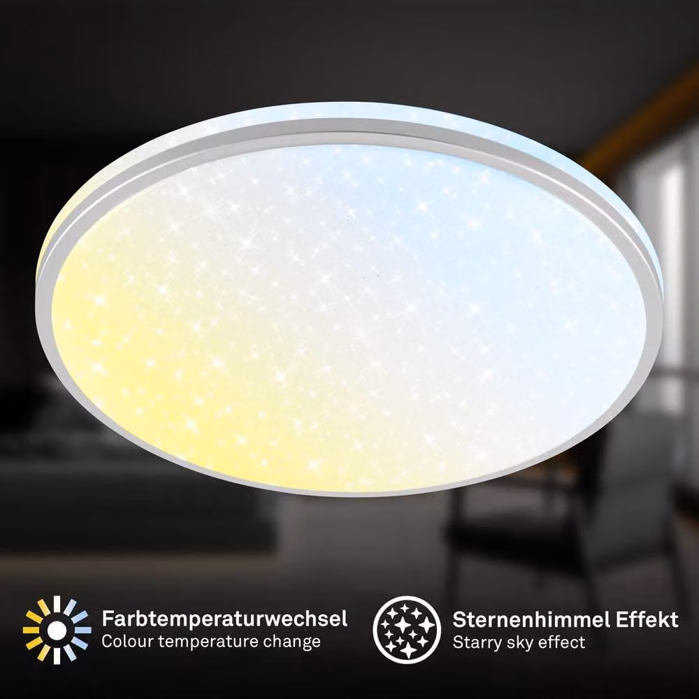 Briloner LED Ceiling Light, Dimmable Round Bathroom Lamp with Remote Control and CCT, Silver, Diameter: 33 cm, 22W – 2