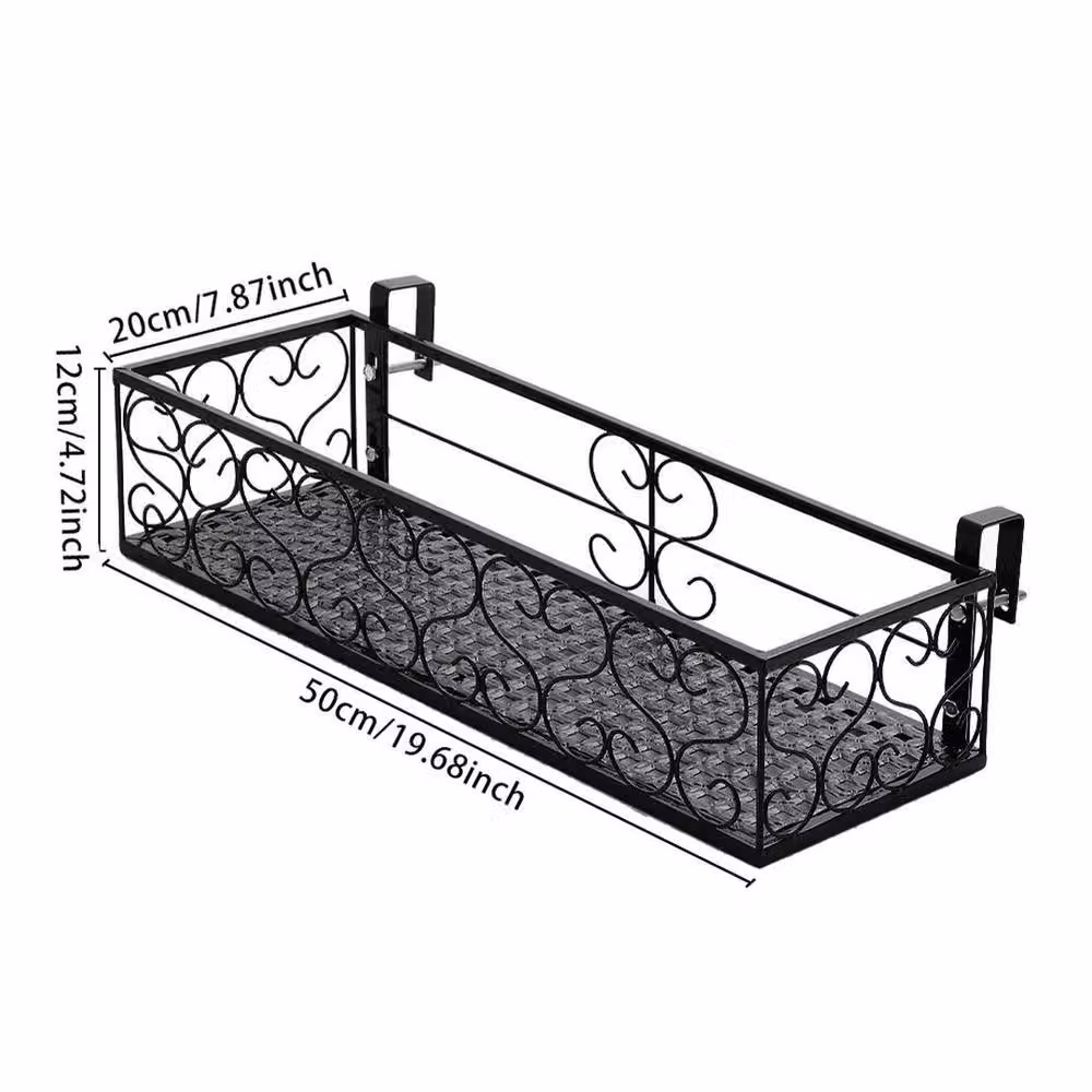 Kelvenix Black Metal Balcony Planter Tub W/D/H: 50 x 20 x 12 cm – 2
