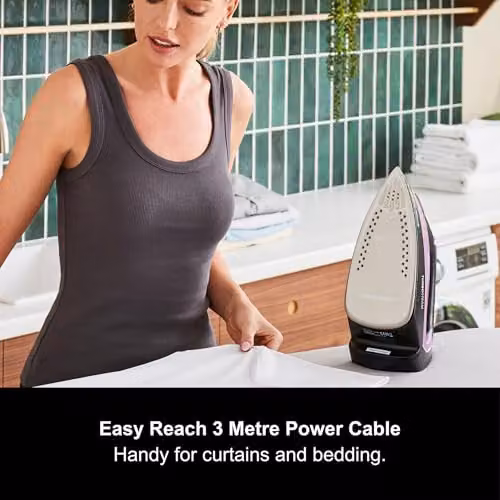 Morphy Richards Turbosteam Steam Iron with Ceramic Soleplate, 2800W, Purple and Black – 4