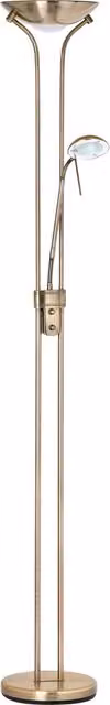 Litecraft Mother and Child Dimmable Floor Lamp in Antique Brass with Bulbs Included