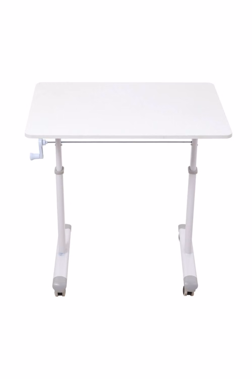 Living and Home Manual Height-Adjustable Computer Desk with Castors, White, W: 80 cm, D: 60 cm – 2