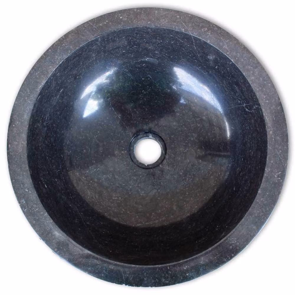 Berkfield Home Black Marble Basin, W: 40 cm, D: 15 cm – 4