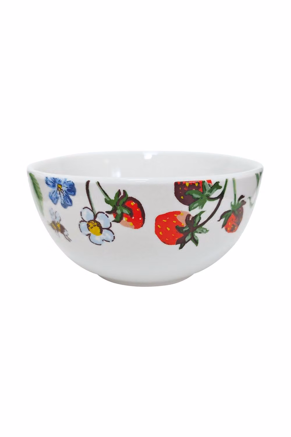 Ulster Weavers Strawberry Patch Floral Print Porcelain Serving Bowl in White and Blue – 2